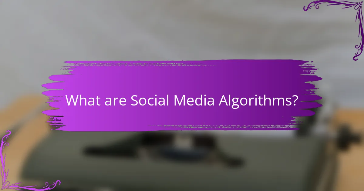 What are Social Media Algorithms?