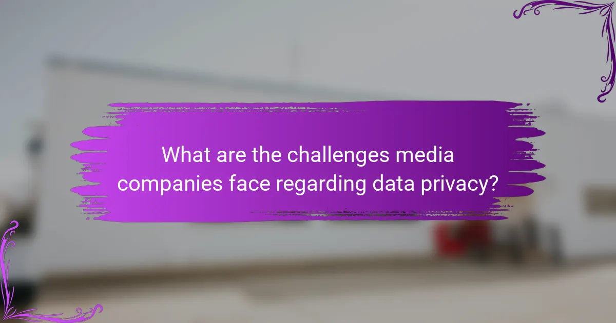What are the challenges media companies face regarding data privacy?