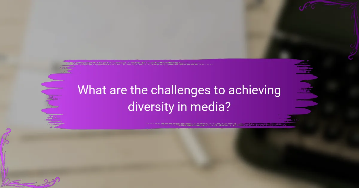 What are the challenges to achieving diversity in media?