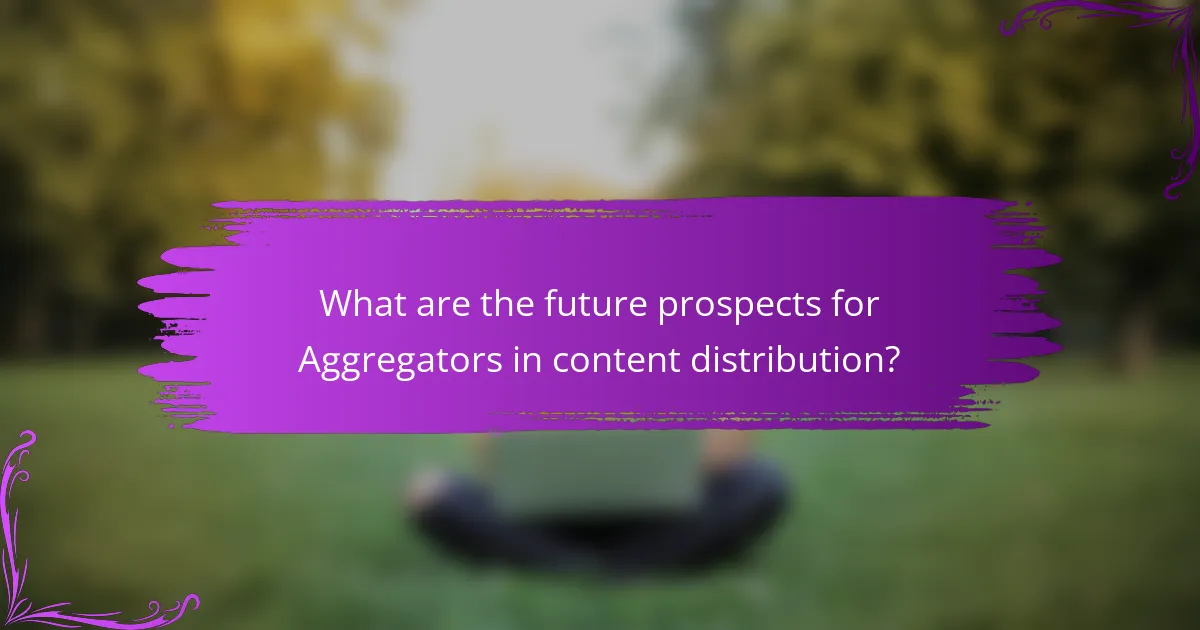 What are the future prospects for Aggregators in content distribution?