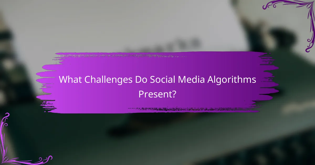 What Challenges Do Social Media Algorithms Present?