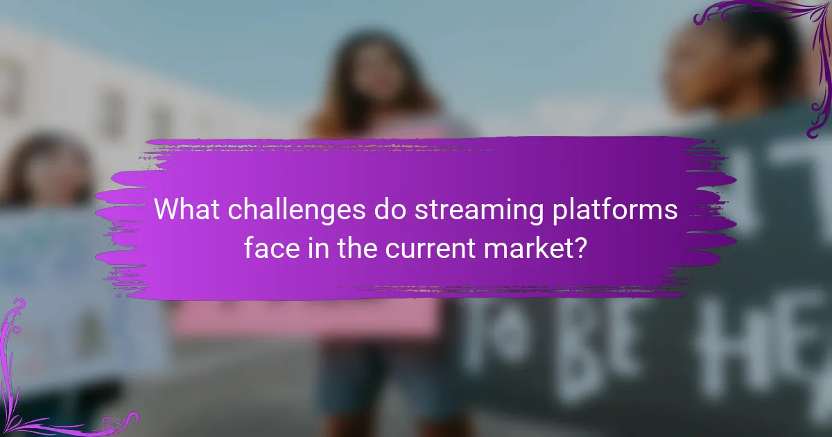 What challenges do streaming platforms face in the current market?