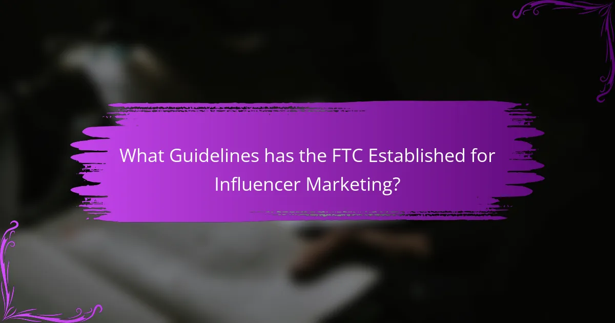 What Guidelines has the FTC Established for Influencer Marketing?